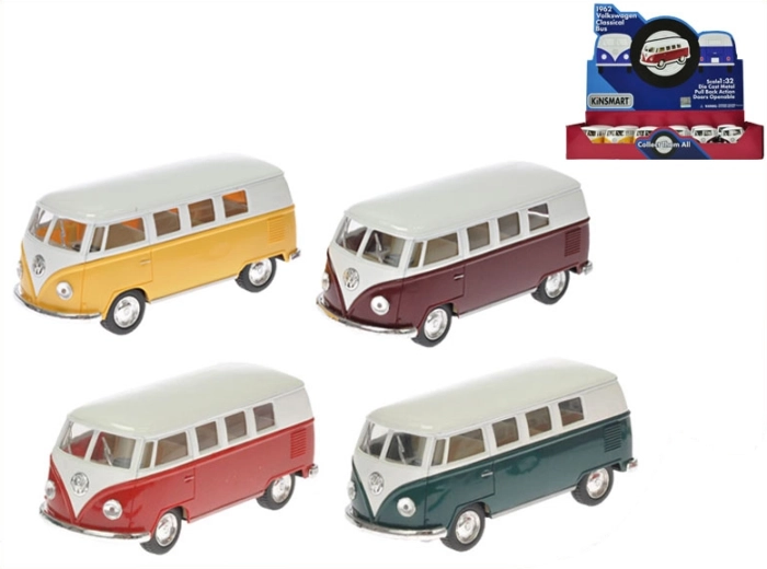 Fém modell Volkswagen Classical Bus 1962 1:32 felhúzós meghajtással