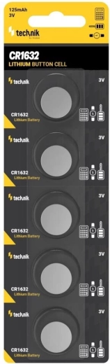 Technik Platinum CR1632 3V lítium gombelem – 5 darabos csomag