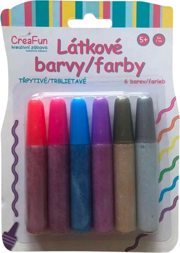CreaFun csillámos textilfestékek – készlet 6×42 ml
