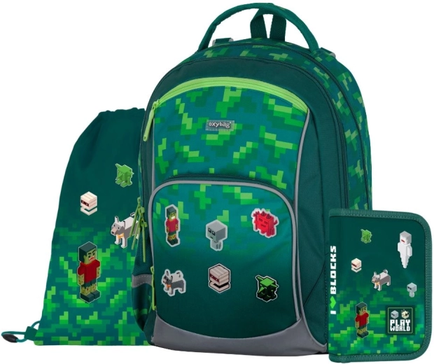 OXYBAG OXY GO Playworld iskolai szett – hátizsák, tolltartó és tornazsák