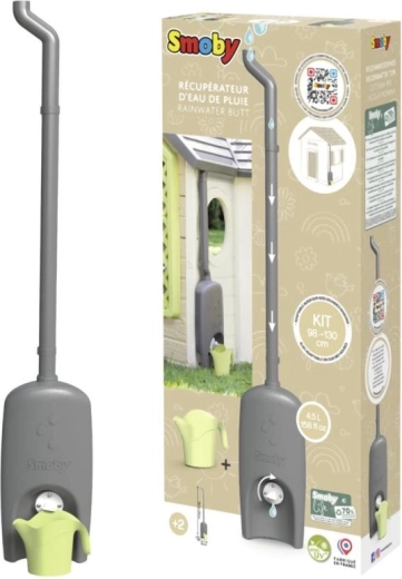 Csatorna esővízgyűjtő tartállyal és locsolókannával SMOBY kisházakhoz