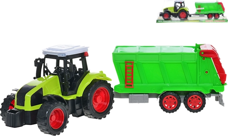 Lendkerekes traktor utánfutóval 36 cm