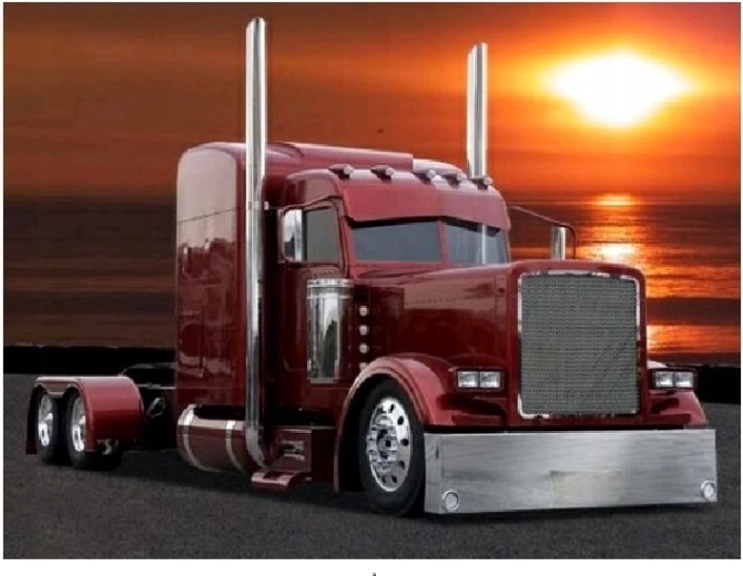 Gyémántfestés – teherautó naplementében 30 × 40 cm