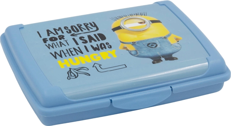 Minions uzsonnás doboz kattintós záródással 17 × 13 × 3,5 cm, kék