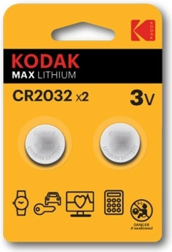 KODAK CR2032 3 V lítium gombelem, 2 db