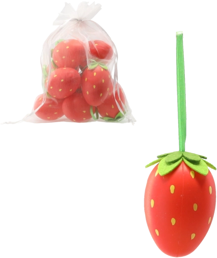 9 darabos húsvéti akasztós tojás szett eper motívummal