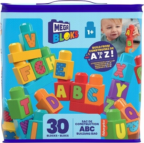 Mega Bloks First Builders ABC színes betűs kockák táskában