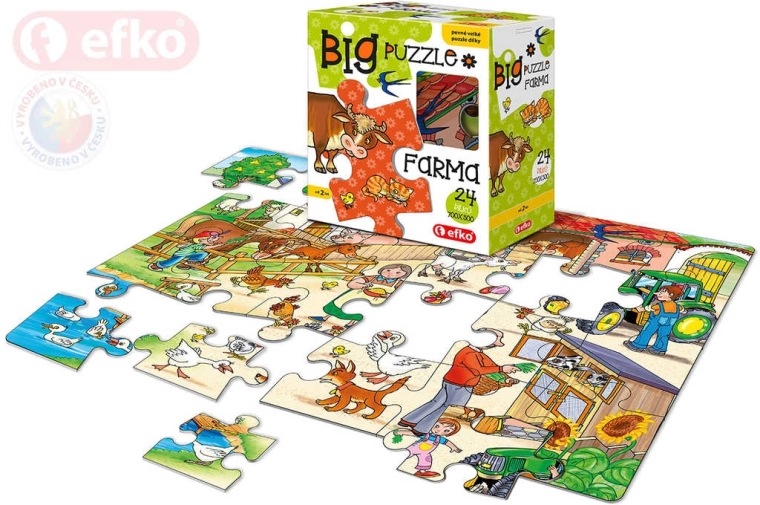 Efko babapuzzle Big Farm – extra nagy elemek, 24 darab