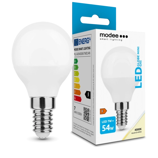 Modee LED izzó Globe Mini G45 7 W E14 semleges fehér