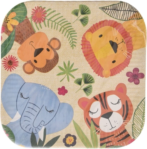Jungle papír parti tányérok 23 × 23 cm, 10 db