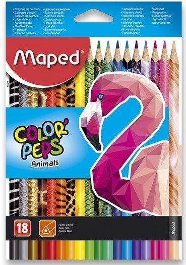 MAPED Color'Peps Animals háromszögletű színes ceruzák 18 db