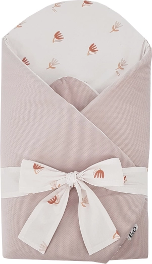 EKO pamut pólya velvet külsővel és kivehető kókuszbetéttel Beige Meadow 75 × 75 cm