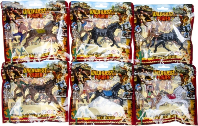 Wildwest power figura lovas lóval (cowboy vagy indián) – 1 db