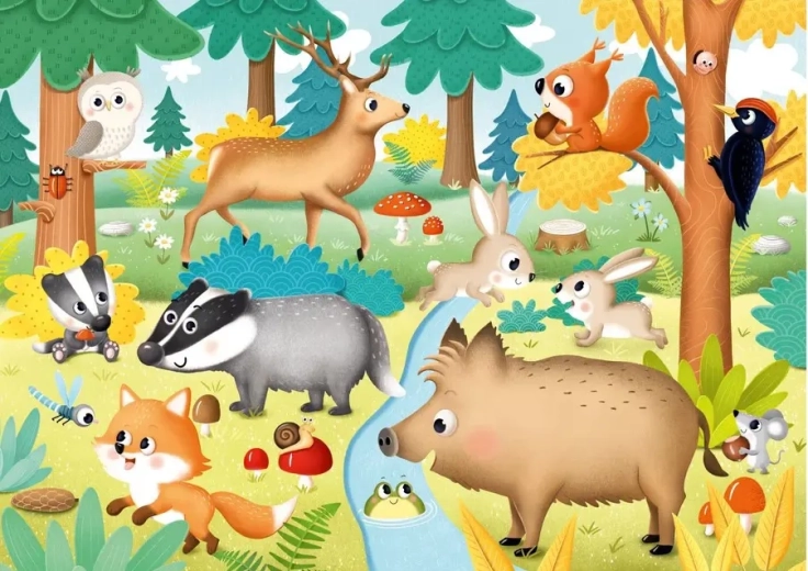 Puzzle erdei állatok XL 15 darabos DINO