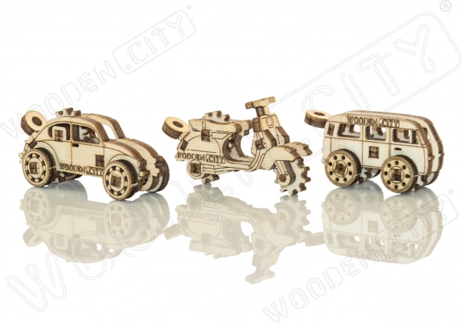 Fa 3D puzzle mini készlet Widgets: Történelmi járművek