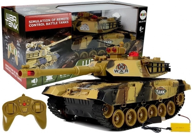 Nagy RC tank 2,4 GHz fénnyel és hangokkal, sárga
