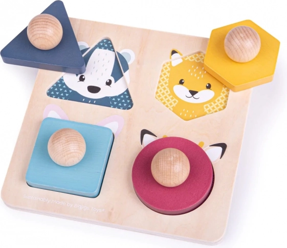 Bigjigs Toys fa állatos puzzle fogantyúkkal