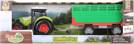 Traktor utánfutóval hang- és fényhatásokkal