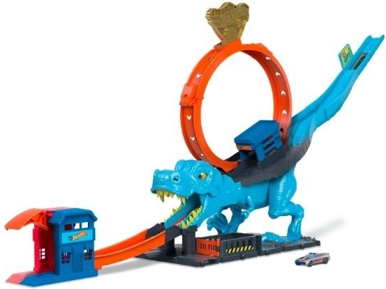 Hot Wheels City T-Rex hurka – dinoszauruszos autópálya kilövővel