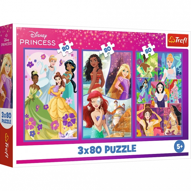 Puzzle 3x80 Disney Hercegnők Barátnők Trefl