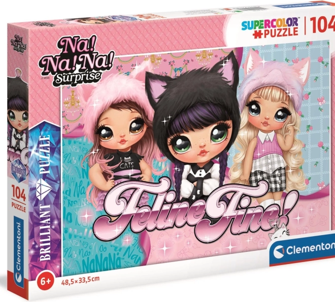 Clementoni Brilliant puzzle Na! Na! Na! Surprise – Parádés cicák, 104 darab
