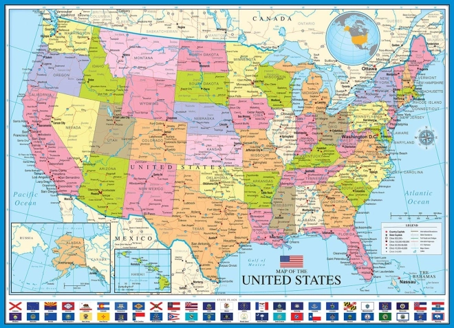 EUROGRAPHICS Puzzle USA politikai térkép 1000 darab