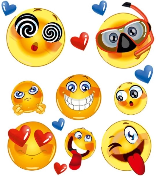 Rávasalható Emoji matricák – kis ív 15 × 21 cm