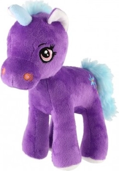 Lila plüss egyszarvú, 20 cm