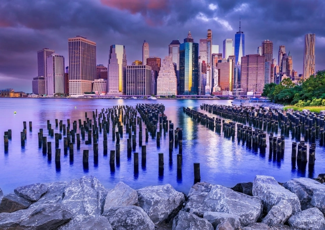 Élvezze a Manhattan felhős égboltja puzzle 1000 darabbal, New York