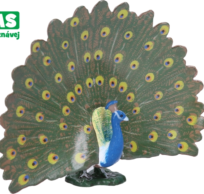 Kézzel festett páva figura 12 cm