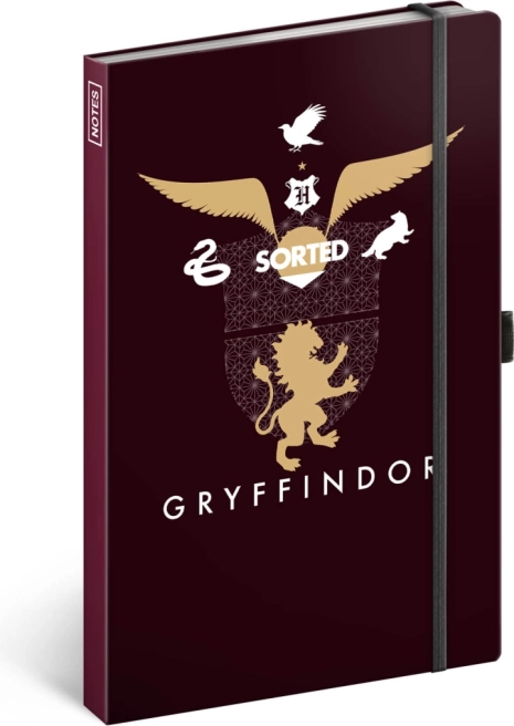 Harry Potter Griffendél jegyzetfüzet, vonalas 13 × 21 cm