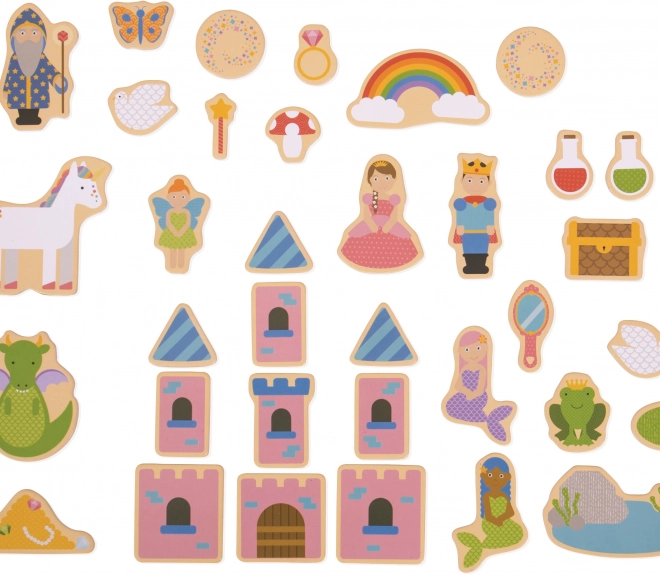 Bigjigs Toys mesefigurás fa mágnesek – 35 darabos készlet