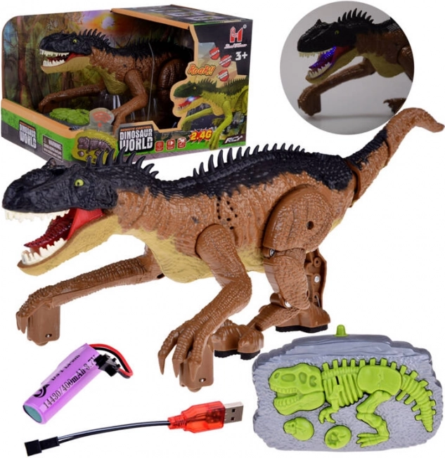 Barna távirányítós dinoszaurusz játék
