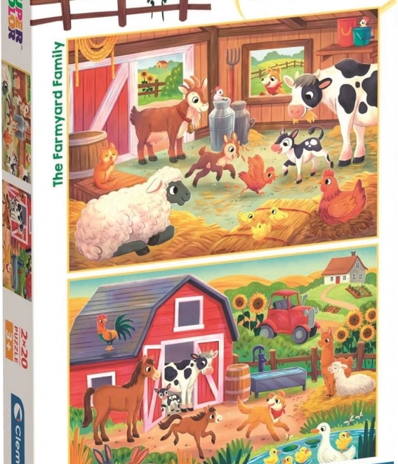 CLEMENTONI családi farm puzzle 2×20 darab