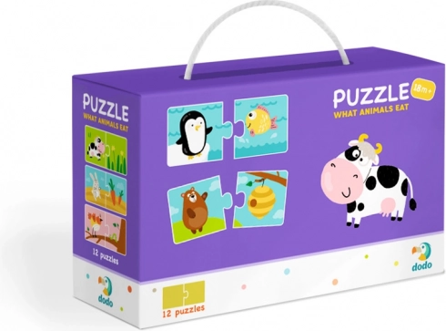 DODO puzzle Mit esznek az állatok? 12×2 darab