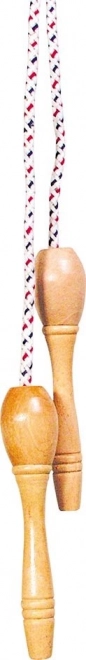 Goki ugrókötél lakkozott, csavaros fa markolatokkal, 240 cm