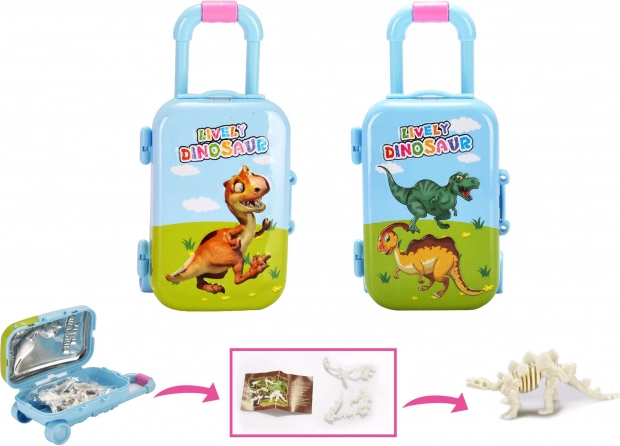 Dinoszaurusz csontváz bőröndben