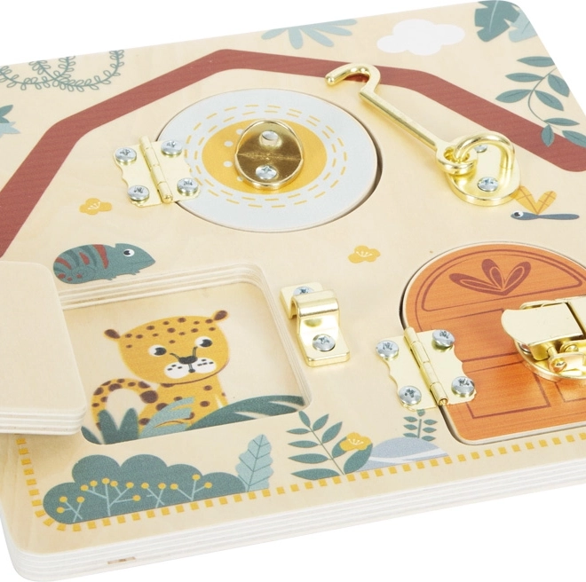 Small foot Safari lakatos készségfejlesztő fa tábla