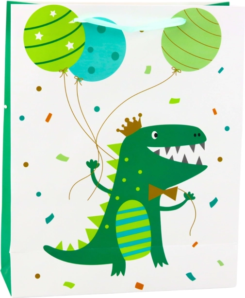 Ajándéktáska Dinoszaurusz lufikkal 32 x 26 x 10 cm