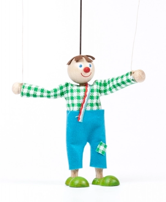 Fából készült marionett fiúcska Jeníček – 12 cm