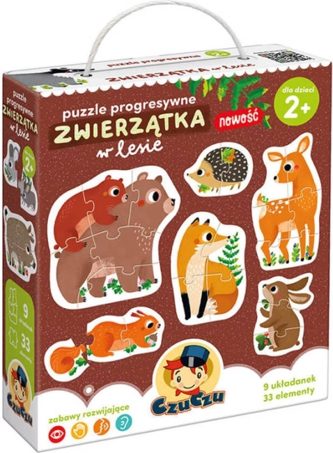 CzuCzu progresszív puzzle Erdei állatkák