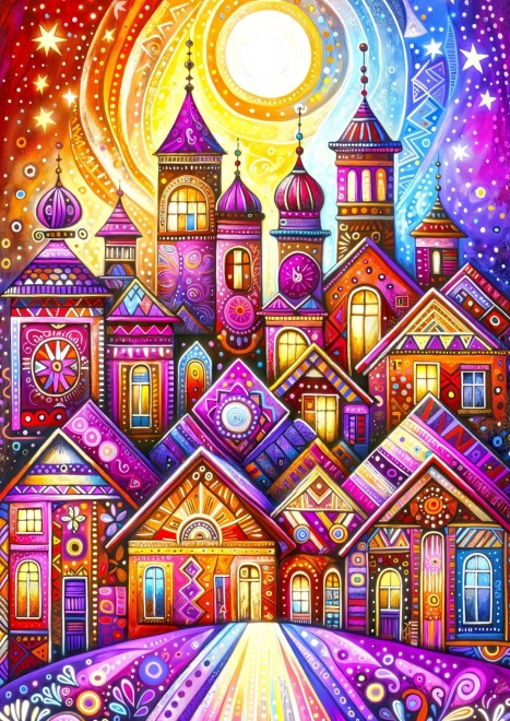 Lila város 1000 darabos puzzle