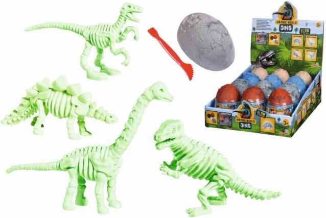 Kiemelő készlet dinoszaurusz csontvázzal a tojásban