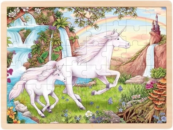 Dřevěné puzzle egyszarvú 48 darab