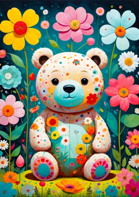 Enjoy puzzle virágos maci, 1000 darab