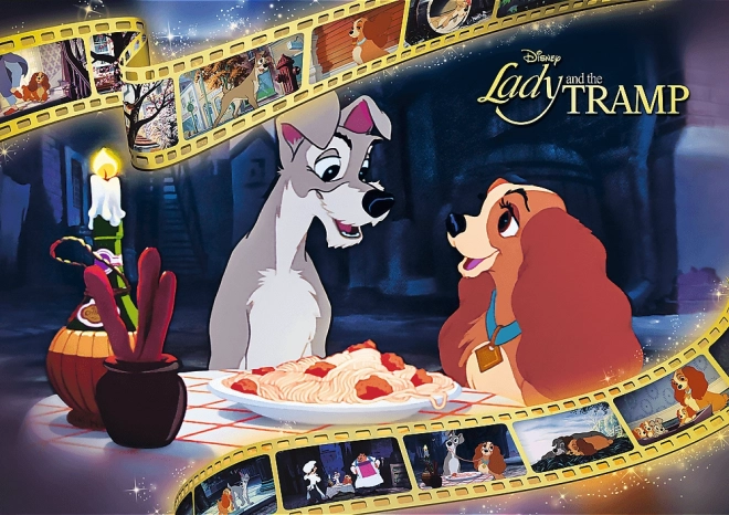 TREFL Puzzle Premium Plus Ikonikus Pillanatok: Lady egy Csavargó 1000 darab