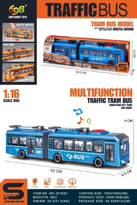Kék trolibusz 1:16 méretarányban
