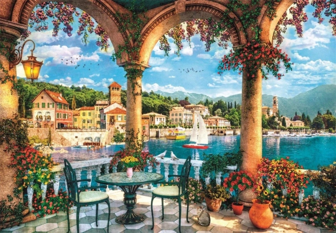 Kilátás a Comói-tóra puzzle 1000 darab