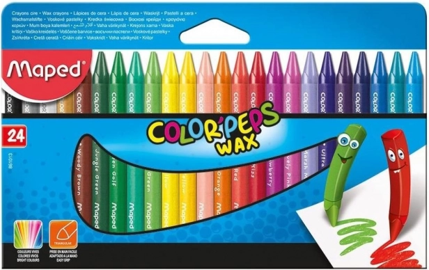 Háromszög alakú zsírkréták MAPED Color’Peps, 24 db