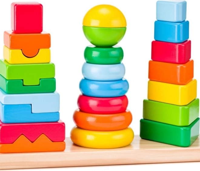 Geomatrikus torony kirakós játék